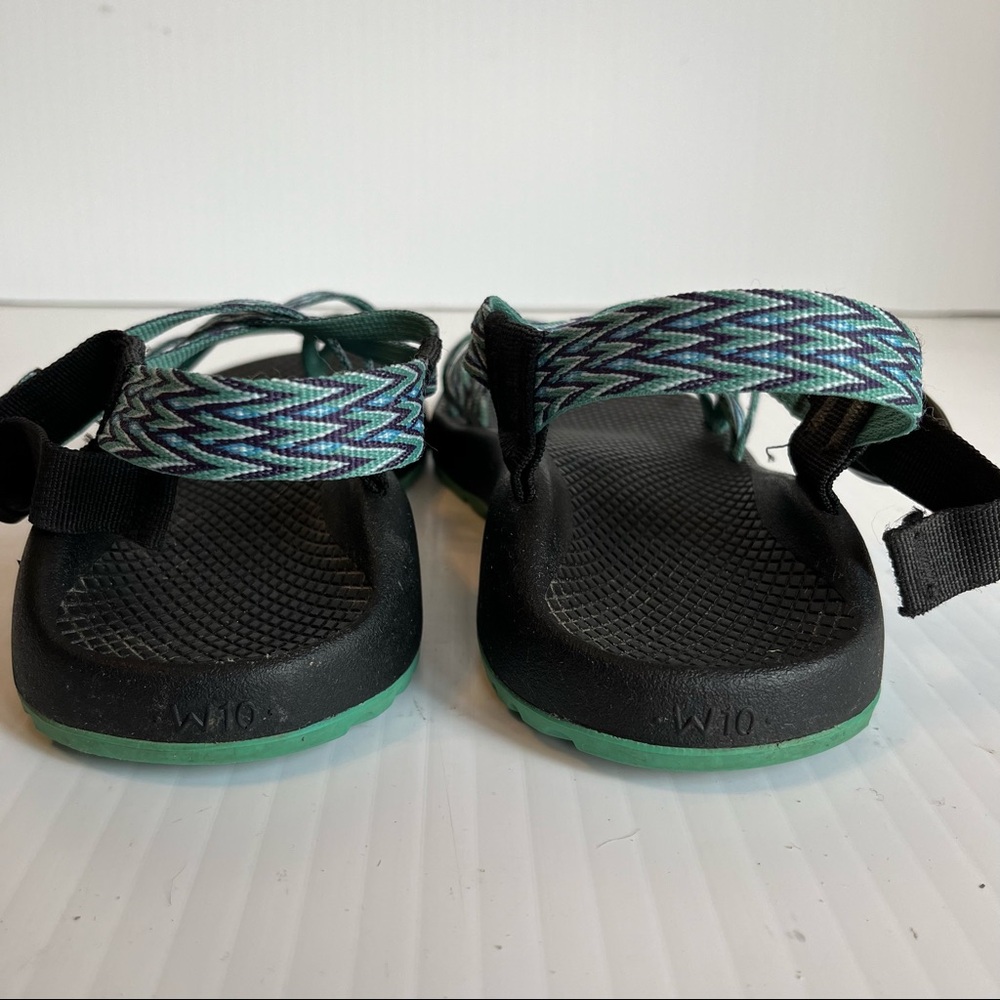 Chaco ZX/2 Classic Women’s Beach Walking Hiking Outdoor Sandals Black Teal Sz 10 - Picture 7 of 8